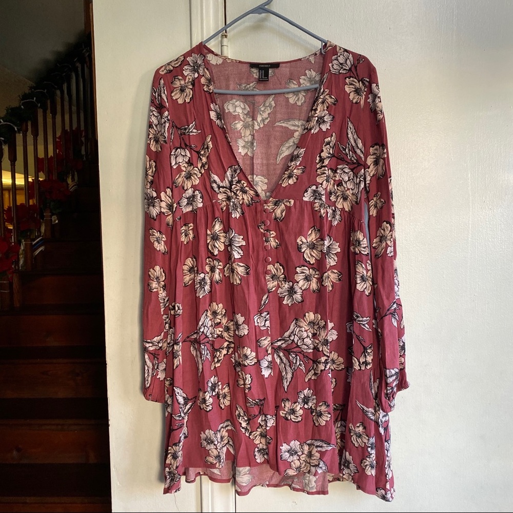 Forever 21 Pink Mauve Floral Dress